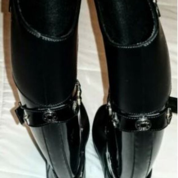 Jimmy Choo Black Carsen Star Rubber Rain Boots Size 5 - Made in Italy - Picture 3 of 6